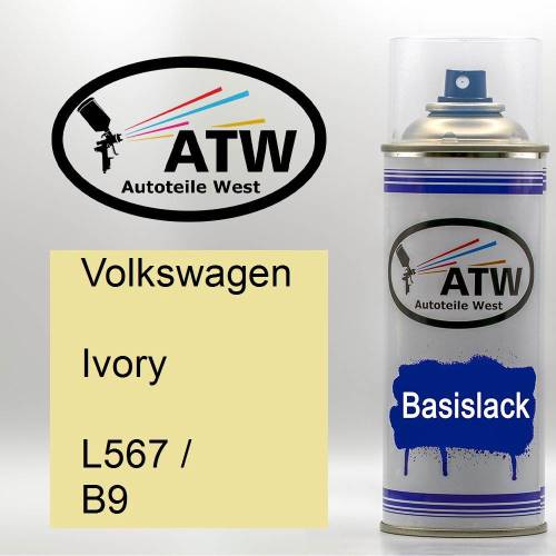 Volkswagen, Ivory, L567 / B9: 400ml Sprühdose, von ATW Autoteile West.